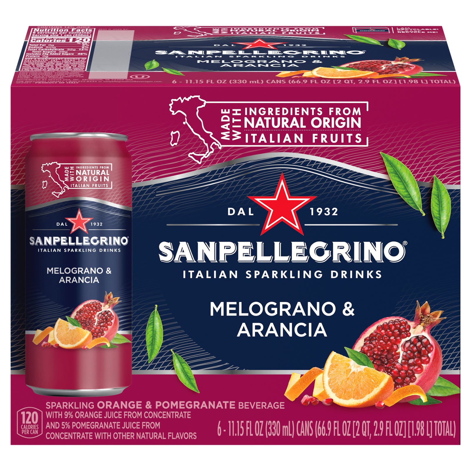 San Pellegrino - Sparkling Beverage Melgrno & Arncia - Case Of 4-6/11.15z