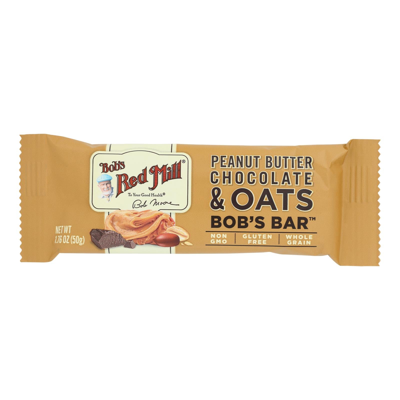 Bob's Red Mill - Bar Pnutbt Chocolate Ots - Case Of 12 - 1.76 Oz