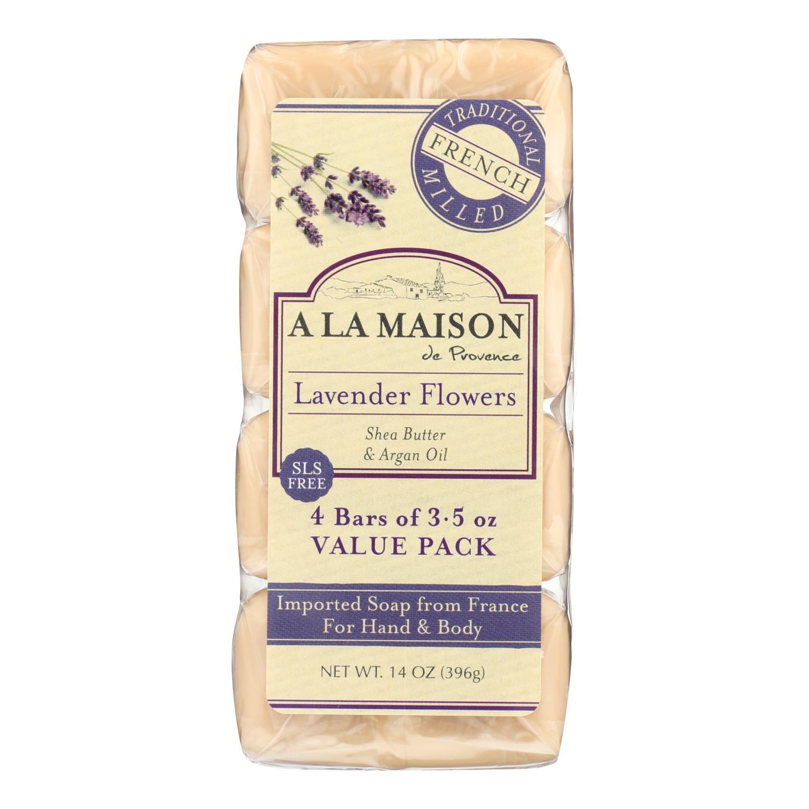 A La Maison - Bar Soap - Lavender Flowers - Value 4 Pack