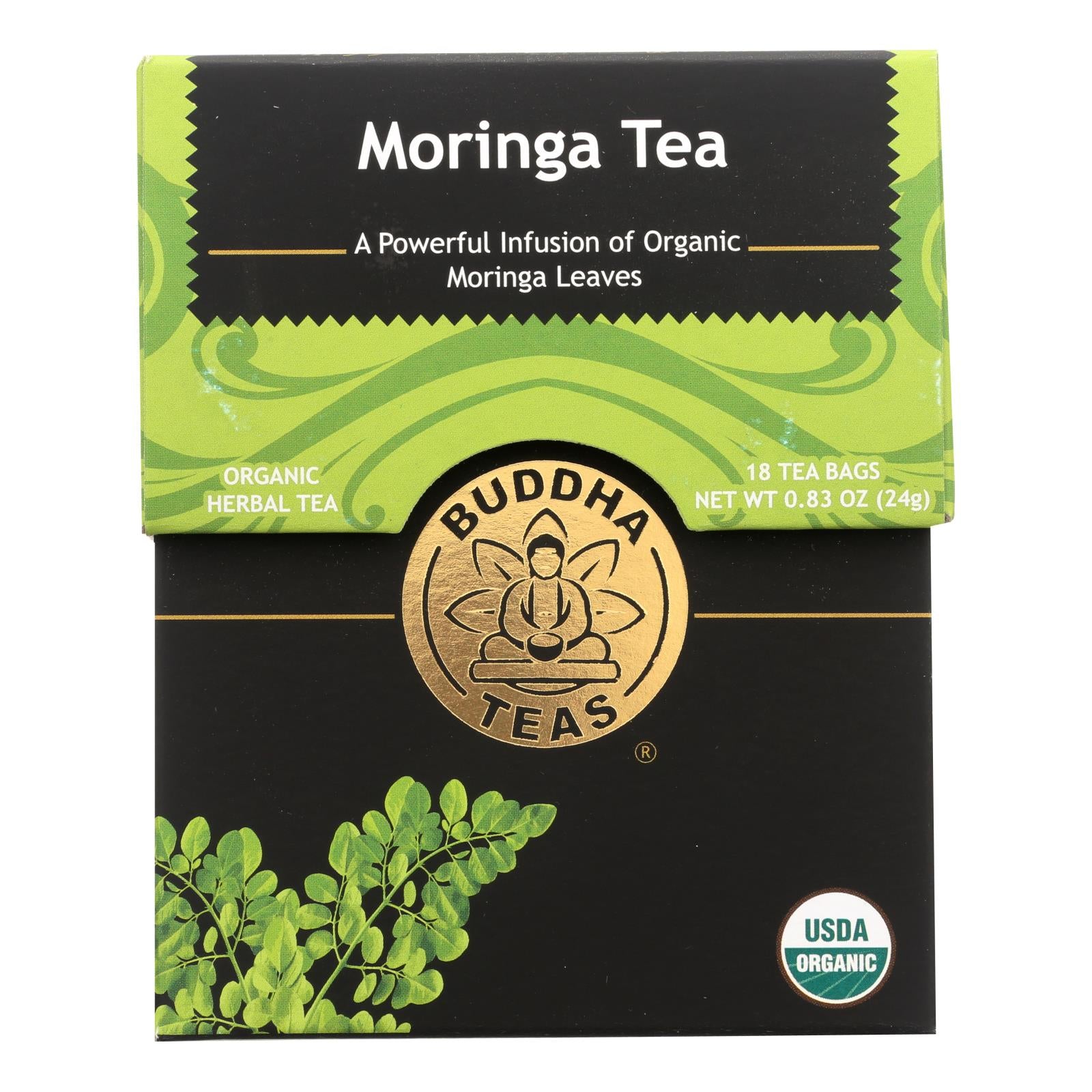 Buddha Teas - Organic Tea - Moringa - Case Of 6 - 18 Bags